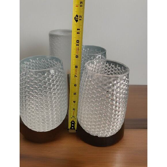(3) 8” Pottery Barn Vases Pebbled Clear Glass Hobnail New Entry Home Decor - Picture 5 of 10